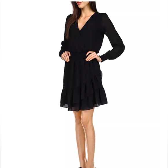 MICHAEL Michael Kors Dresses & Skirts - MICHAEL Michael Kors A-line silhouette sheer sleeves smocked waist black dress